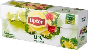Lipton Herbatka ziołowa aromatyzowana lipa z malinami 18 g (20 torebek) 2