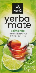 Astra Astra Herbatka ekspresowa ziołowo-owocowa Yerba Mate z limonką 30 g (20 x 1,5 g) 1