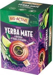 Selgros Big-Active Herbatka Yerba Mate Limonka i Trawa Cytrynowa (20 torebek x 1,5g) 30g 2