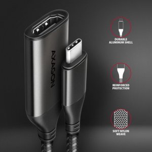 Kabel Axagon RVC-HI2M Adapter USB-C -> HDMI 2.0 4K/60Hz Aluminum, 25cm kabel 3
