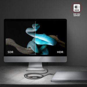 Kabel Axagon RVC-HI2M Adapter USB-C -> HDMI 2.0 4K/60Hz Aluminum, 25cm kabel 6