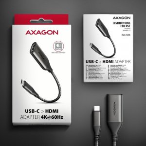 Kabel Axagon RVC-HI2M Adapter USB-C -> HDMI 2.0 4K/60Hz Aluminum, 25cm kabel 9