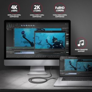 Kabel USB Axagon USB-C - HDMI 1.8 m Czarny (RVC-HI2MC) 5