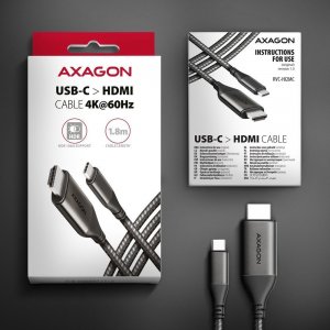 Kabel USB Axagon USB-C - HDMI 1.8 m Czarny (RVC-HI2MC) 9