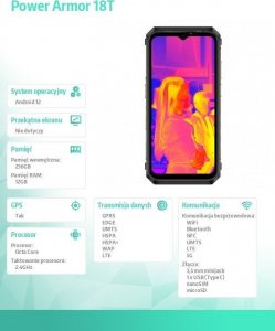 Smartfon UleFone Armor 18T 5G 12/256GB Czarny  (UF-PA18T/BK) 21