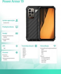 Smartfon UleFone Armor 19 5G 12/256GB Czarny  (UF-PA19/BK) 21
