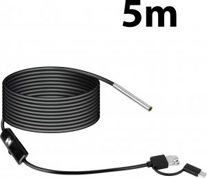 Retoo ENDOSKOP KAMERA INSPEKCYJNA 3,9mm 5METRÓW USB-C LED 16