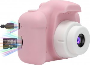 Aparat cyfrowy Retoo APARAT CYFROWY KAMERA DLA DZIECI HD GRY SMYCZ niebieski kartonik różowy aparat 13