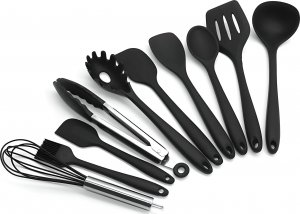 Retoo PRZYBORY KUCHENNE SILIKONOWE ZESTAW TEFLONU 10 SZT 2