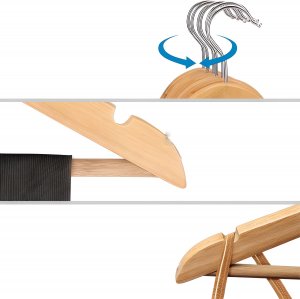 Retoo DREWNIANE WIESZAKI UBRANIA DREWNIANY WIESZAK 10 SZT 15