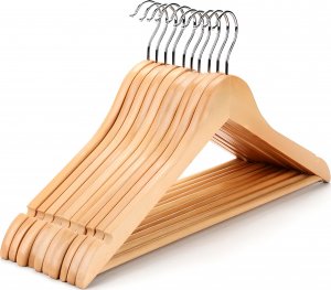 Retoo DREWNIANE WIESZAKI UBRANIA DREWNIANY WIESZAK 10 SZT 2