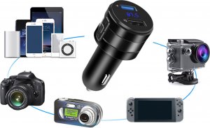 Transmiter FM Retoo TRANSMITER FM BLUETOOTH 5.0 ŁADOWARKA MP3 2xUSB SD LCD 15