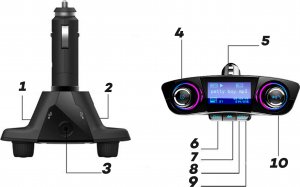 Transmiter FM Retoo TRANSMITER FM BLUETOOTH 5.0 USB WIELOFUNKCYJNY 8W1 11