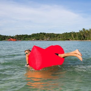 Retoo LAZY BAG AIR SOFA ŁÓŻKO LEŻAK MATERAC NA POWIETRZE CZERWONY 5