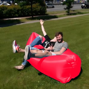 Retoo LAZY BAG AIR SOFA ŁÓŻKO LEŻAK MATERAC NA POWIETRZE CZERWONY 6
