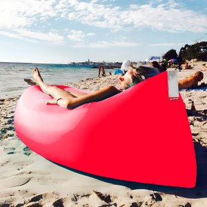 Retoo LAZY BAG AIR SOFA ŁÓŻKO LEŻAK MATERAC NA POWIETRZE CZERWONY 7