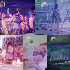 Retoo PROJEKTOR GWIAZD STAR LAMPKA NOCNA LED USB + PILOT 15