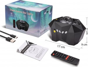 Retoo PROJEKTOR GWIAZD STAR LAMPKA NOCNA LED USB + PILOT 16