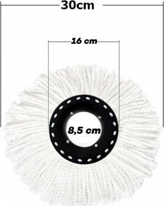 Retoo 10 x WKŁAD NAKŁADKA KOŃCÓWKA DO MOPA OBROTOWEGO 16