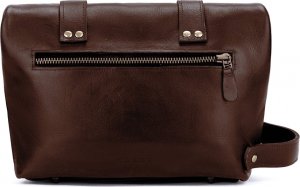 Torba CRUDE Solier x Ekskluzywny Menel Skórzana kosmetyczka Śnieguła ciemny brąz 3