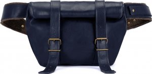 Torba CRUDE Solier x Ekskluzywny Menel Skórzana nerka Świstun granatowa 2