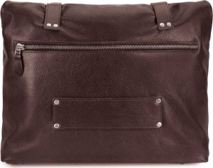 Torba CRUDE Solier x Ekskluzywny Menel Skórzana zwijana torba do ręki Batalion ciemny brąz 2