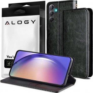 Alogy Alogy Etui skórzane Leather Case zamykane z klapką Skórzany Portfel do Samsung Galaxy Z Flip 4 5G czarne 1