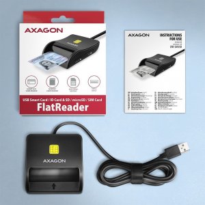 Czytnik Axagon AXAGON CRE-SM3SD, USB-A FlatReader 4-slot czytnik kart identyfikacyjnych + SD/microSD/SIM, kabel 1,3 m 7