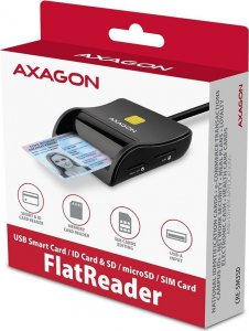 Czytnik Axagon AXAGON CRE-SM3SD, USB-A FlatReader 4-slot czytnik kart identyfikacyjnych + SD/microSD/SIM, kabel 1,3 m 8