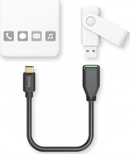 Adapter USB Hama HAMA KABEL PRZEJŚCIOWY OTG, USB 3.0 A, USB TYPE-C, WTYK, 15CM, CZARNY 2