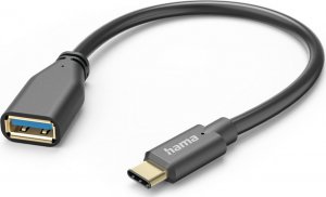 Adapter USB Hama HAMA KABEL PRZEJŚCIOWY OTG, USB 3.0 A, USB TYPE-C, WTYK, 15CM, CZARNY 3