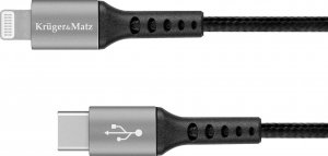 Kabel USB Kruger&Matz USB-C - Lightning 1 m Czarno-srebrny (KM1267) 1