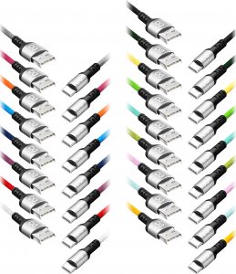 Kabel USB Orno USB-A - USB-C 1.2 m Wielokolorowy (CABEXCBRAIUSBC1.2MIX) 1