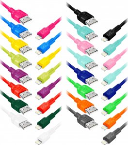 Kabel USB Orno EXC Mobile kabel USB - Lightning WHIPPY, 0.9M, 2.4A, szybkie ładowanie, kolor mix 1