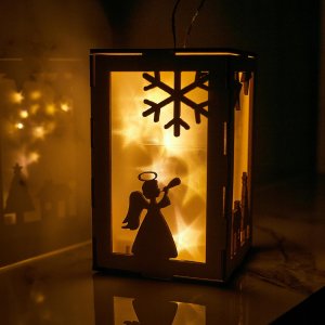 Techrebal DUŻY LAMPION ADWENTOWY DREWNIANY RORATY ŚWIĘTA LED 2