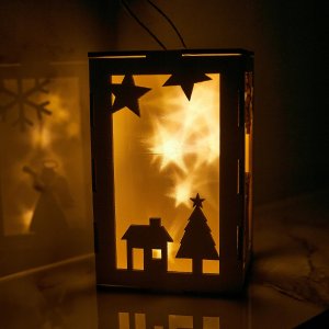 Techrebal DUŻY LAMPION ADWENTOWY DREWNIANY RORATY ŚWIĘTA LED 3