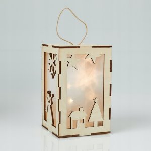 Techrebal DUŻY LAMPION ADWENTOWY DREWNIANY RORATY ŚWIĘTA LED 5