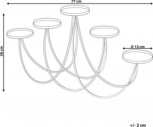 Beliani Świecznik metalowy 38 cm złoty BUARAN 7