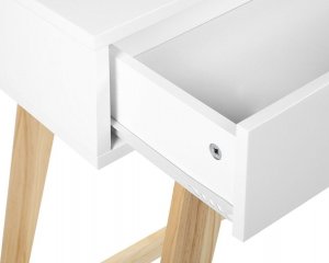 Beliani Konsola 2 szuflady biała z jasnym drewnem SULLY 7