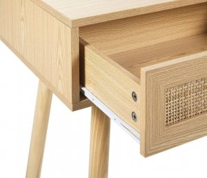 Beliani Konsola 2 szuflady fronty rattanowe jasne drewno ODELL 5