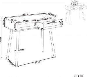 Beliani Konsola 2 szuflady fronty rattanowe jasne drewno ODELL 8