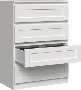 Topeshop KOMODA SZAFKA 4 SZUFLADY M4 RAMIAK FREZY BIEL 2