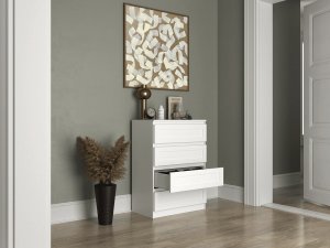 Topeshop KOMODA SZAFKA 4 SZUFLADY M4 RAMIAK FREZY BIEL 4