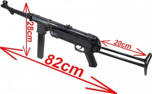 tomdorix MP-40 SCHMEISSER Replika ASG Pistolet Maszynowy Na Kulki 6mm + Pistolet + Granat Kulek Bezszw. 7