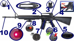 tomdorix M16 Amerykański Karabin Na Kulki Snajperka Replika ASG + Pistolet + Granat Kulek Bezszw. 3