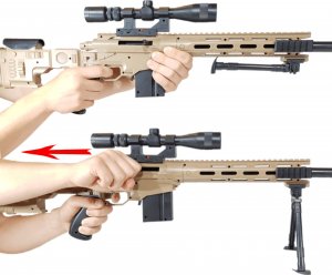 tomdorix Amerykański Karabin Snajperski Na Kulki [M107] z Laserem + Pistolet z Laserem + Granat 4