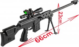 tomdorix Karabin Snajperka Na Kulki 6mm Replika ASG z Laserem i Atrapą Kolimatora + Pistolet + Granat Kulek Bezszw. 4