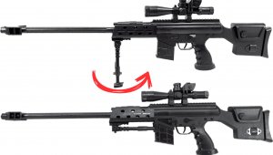 tomdorix Karabin Snajperka Na Kulki 6mm Replika ASG z Laserem i Atrapą Kolimatora + Pistolet + Granat Kulek Bezszw. 6