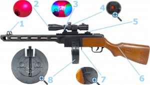 tomdorix Replika ASG Pistolet Maszynowy Na Kulki PPSz wz. 1941 PEPESZA + Granat Kulek Bezszw. 7