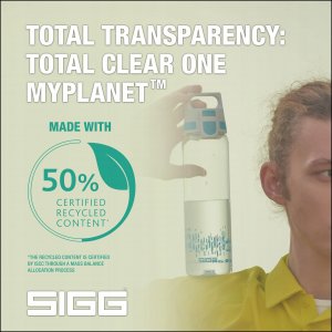 SIGG SIGG drinking bottle Total Clear One MyPlanet "Blue" 0.75L (transparent/dark blue, one-hand closure ONE) 4
